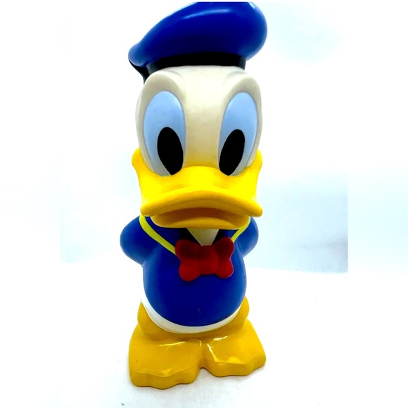 Vintage Walt Disney 12" Donald Duck Hard Plastic Water Bottle w/straw - Picture 1 of 10